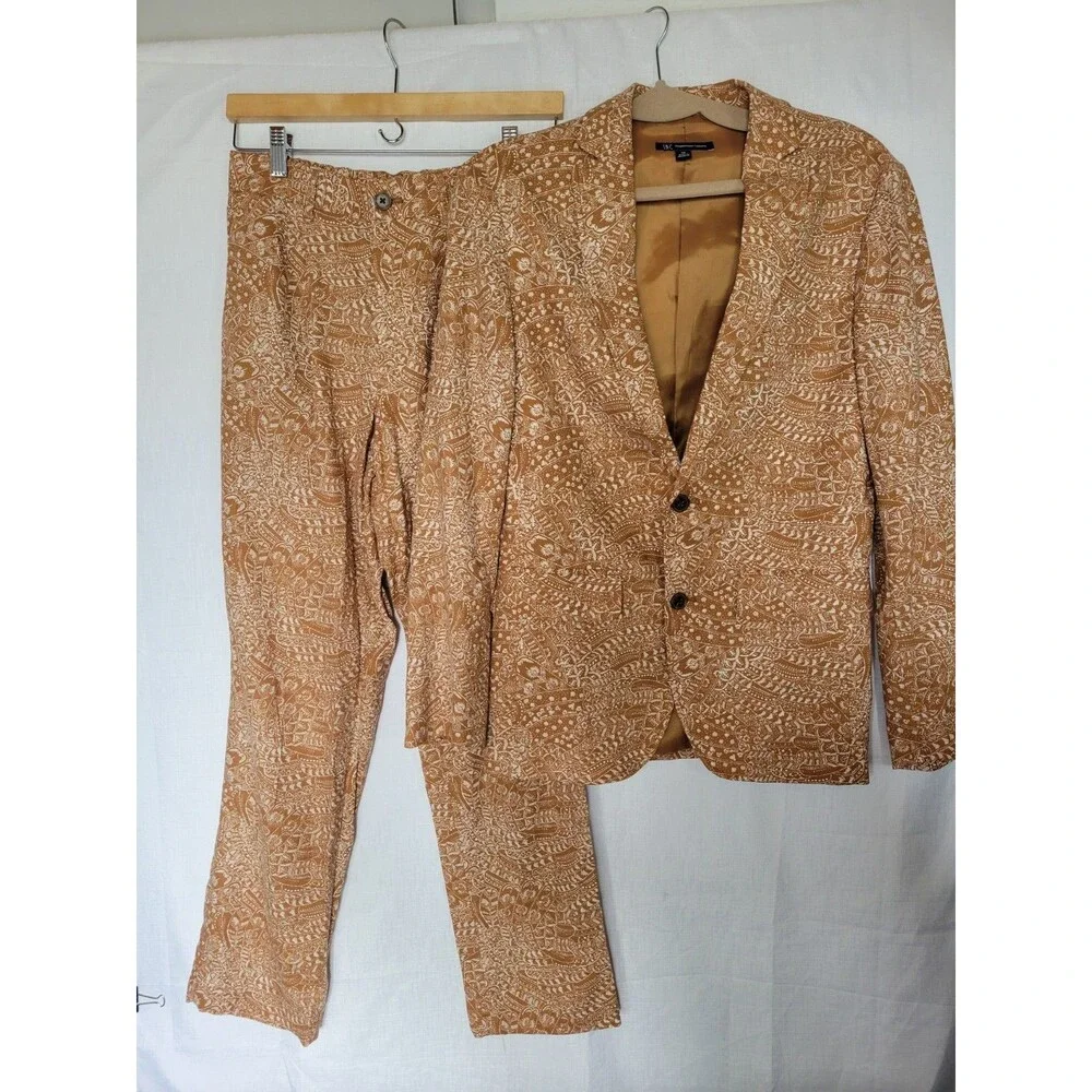 INC International Concepts Suit Set Women’s Paisley Linen Blend Size XS